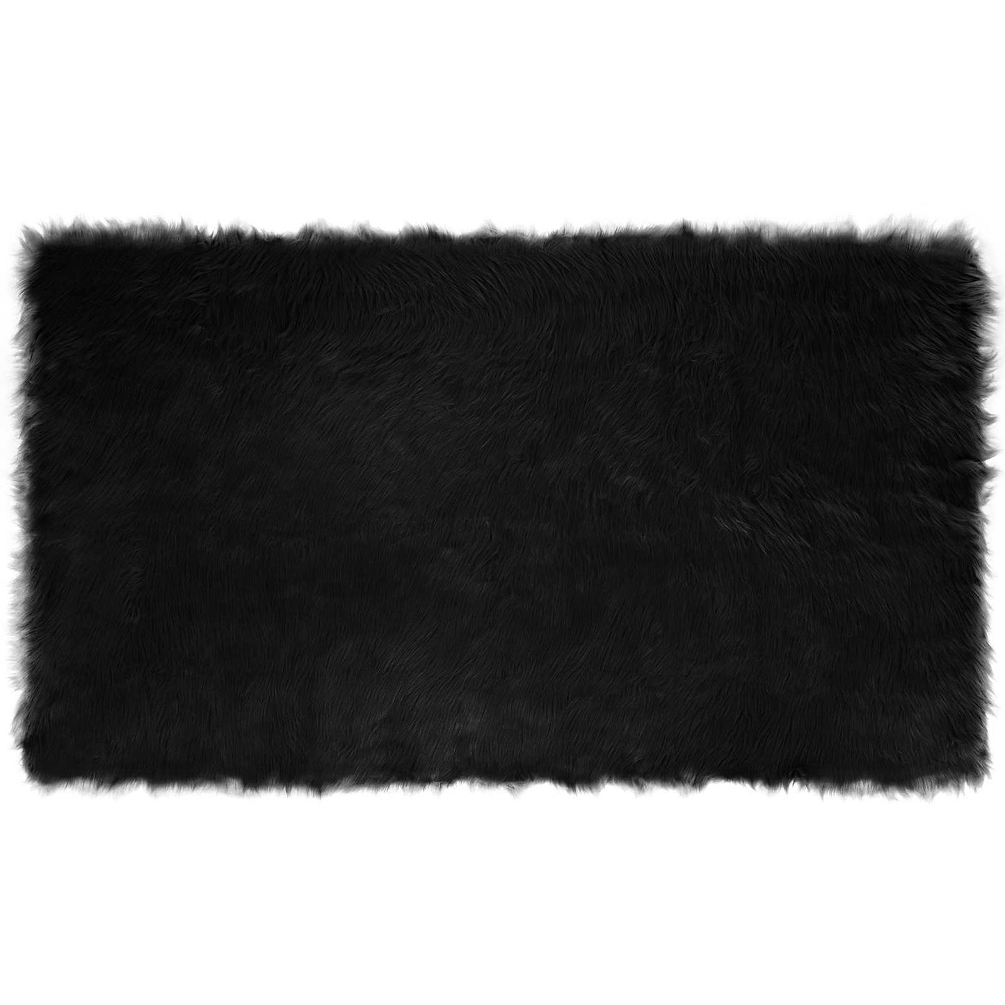 vidaXL Faux Sheepskin Rug TAFALLA Black 100 x 200 cm Polyester