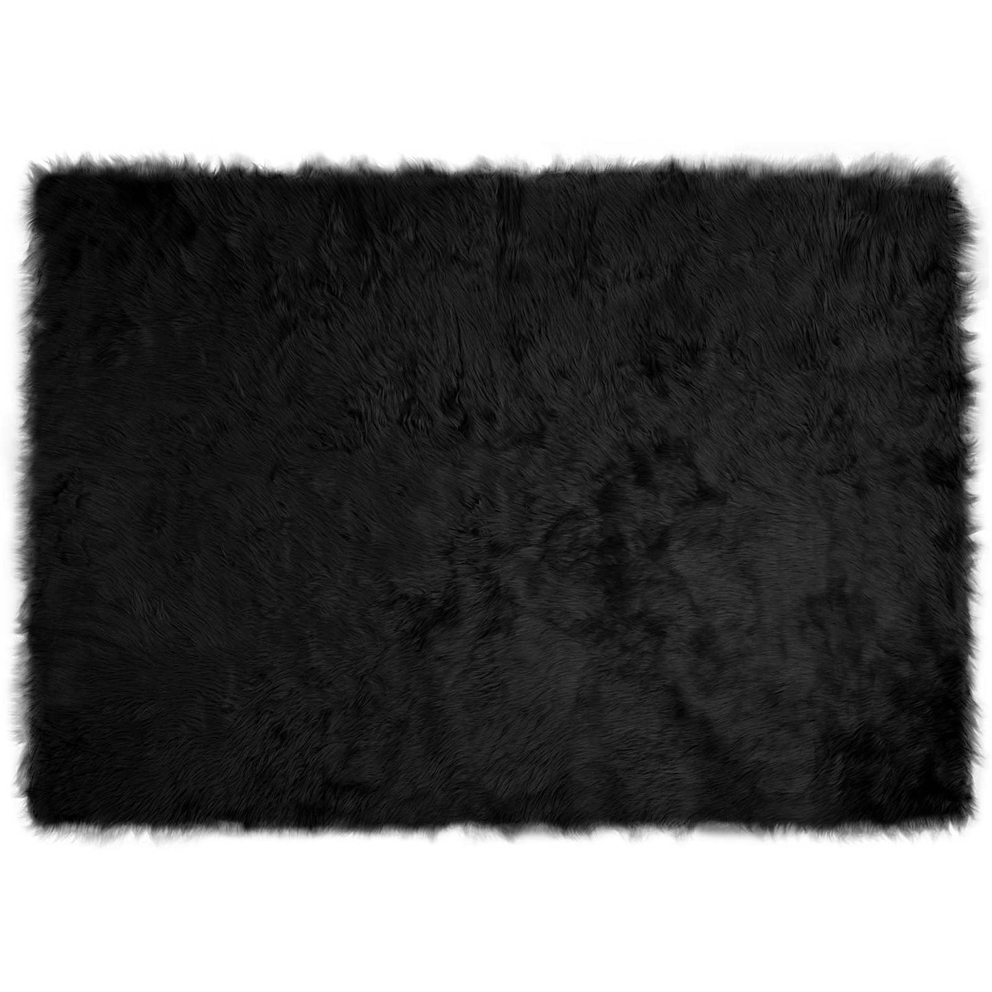 vidaXL Faux Sheepskin Rug TAFALLA Black 140 x 200 cm Polyester