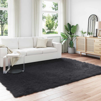 vidaXL Faux Sheepskin Rug TAFALLA Black 200 x 280 cm Polyester