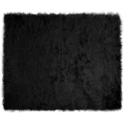 vidaXL Faux Sheepskin Rug TAFALLA Black 200 x 280 cm Polyester