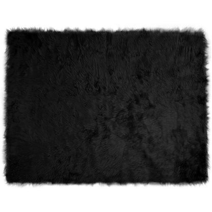 vidaXL Faux Sheepskin Rug TAFALLA Black 240 x 340 cm Polyester