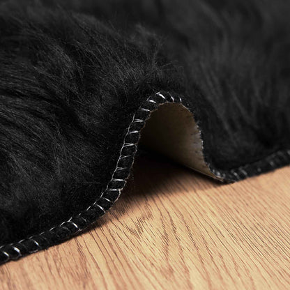 vidaXL Faux Sheepskin Rug TAFALLA Black 160 x 160 cm Polyester
