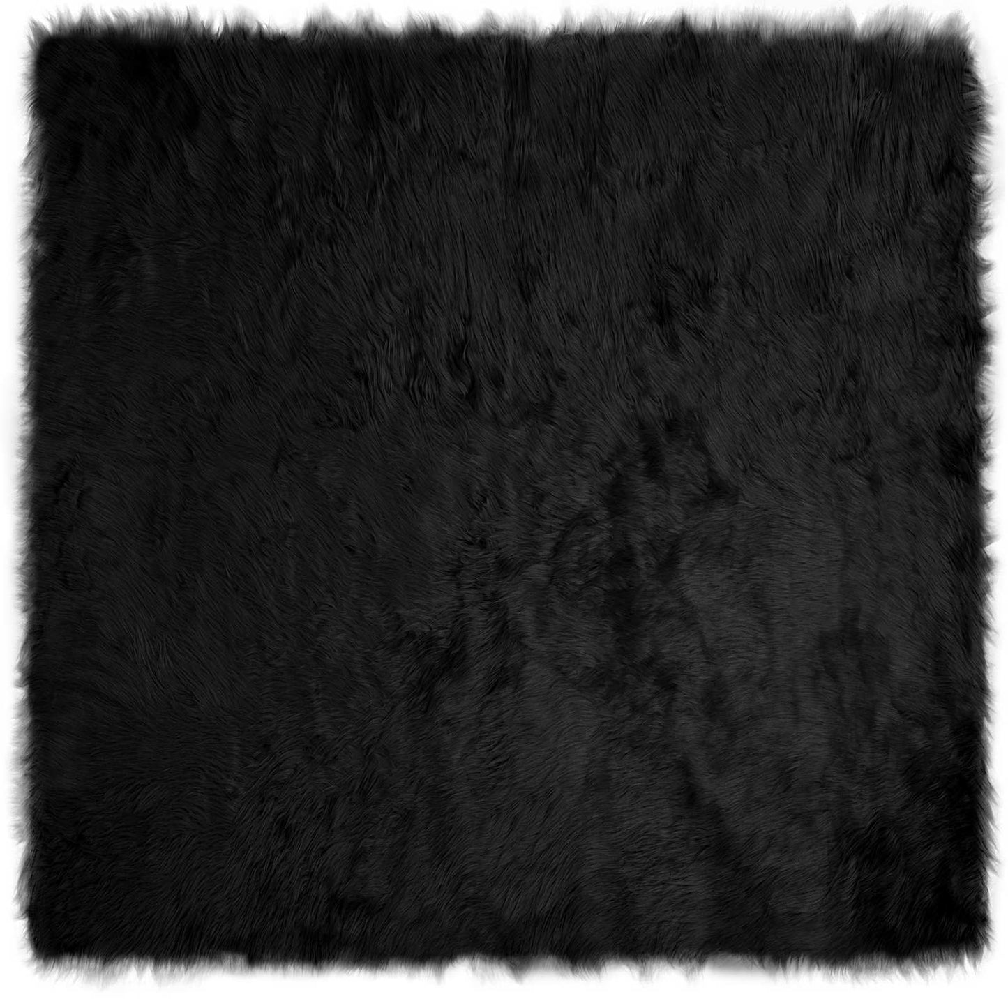 vidaXL Faux Sheepskin Rug TAFALLA Black 160 x 160 cm Polyester