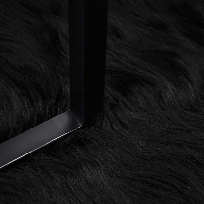 vidaXL Faux Sheepskin Rug TAFALLA Black Ø 200 cm Polyester