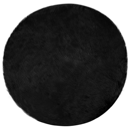 vidaXL Faux Sheepskin Rug TAFALLA Black Ø 200 cm Polyester