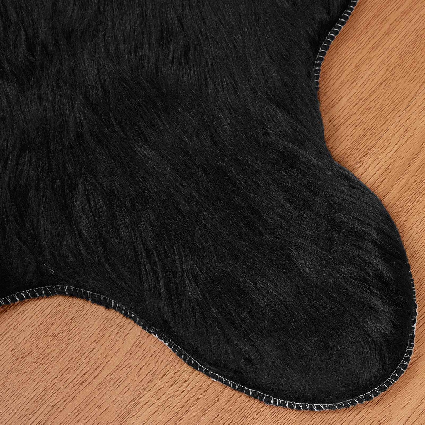 vidaXL Faux Sheepskin Rug TAFALLA Black 50 x 80 cm Polyester