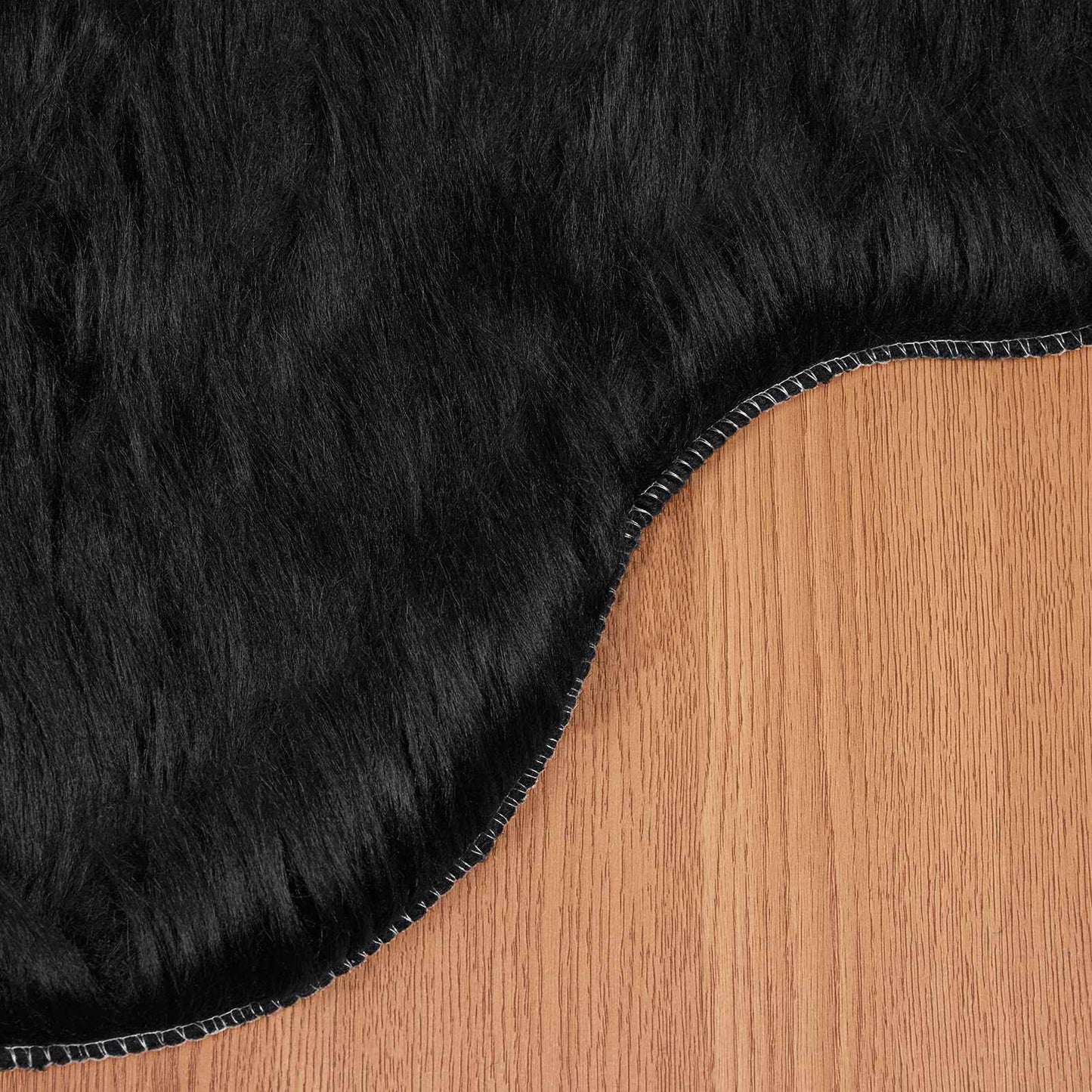 vidaXL Faux Sheepskin Rug TAFALLA Black 60 x 90 cm Polyester
