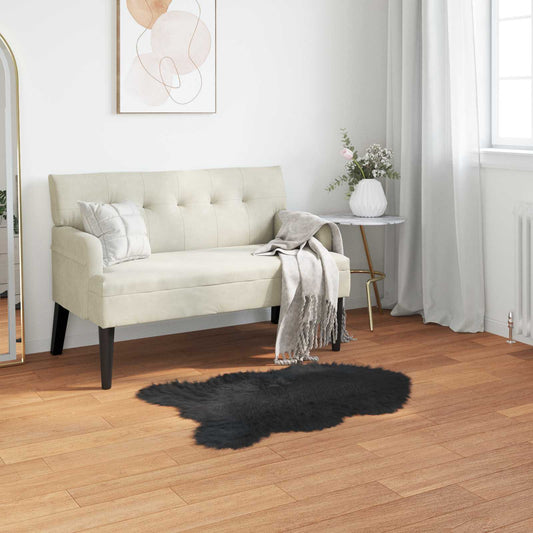 vidaXL Faux Sheepskin Rug TAFALLA Black 60 x 90 cm Polyester