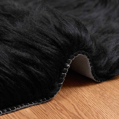 vidaXL Faux Sheepskin Rug TAFALLA Black 80 x 120 cm Polyester