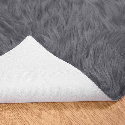 vidaXL Faux Sheepskin Rug TAFALLA Anthracite 60 x 110 cm Polyester