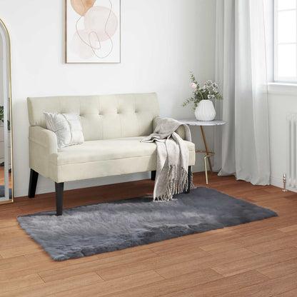 vidaXL Faux Sheepskin Rug TAFALLA Anthracite 60 x 110 cm Polyester