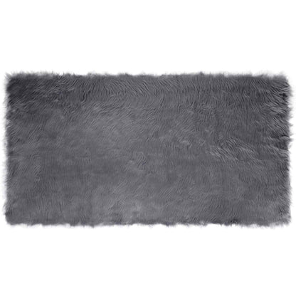 vidaXL Faux Sheepskin Rug TAFALLA Anthracite 60 x 110 cm Polyester