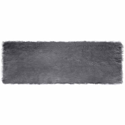 vidaXL Faux Sheepskin Rug TAFALLA Anthracite 80 x 250 cm Polyester