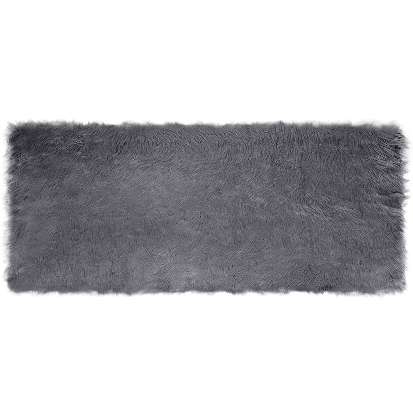 vidaXL Faux Sheepskin Rug TAFALLA Anthracite 100 x 200 cm Polyester