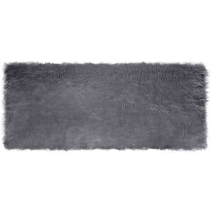vidaXL Faux Sheepskin Rug TAFALLA Anthracite 100 x 200 cm Polyester