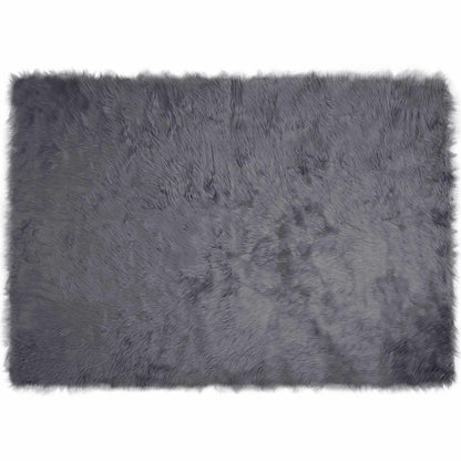 vidaXL Faux Sheepskin Rug TAFALLA Anthracite 140 x 200 cm Polyester