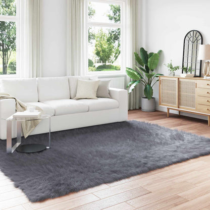 vidaXL Faux Sheepskin Rug TAFALLA Anthracite 200 x 280 cm Polyester