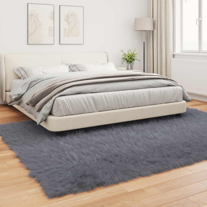vidaXL Faux Sheepskin Rug TAFALLA Anthracite 200 x 280 cm Polyester
