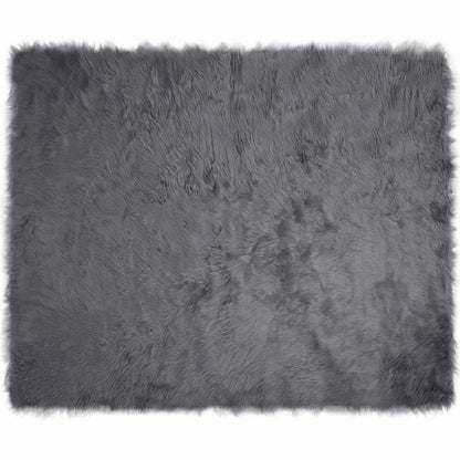 vidaXL Faux Sheepskin Rug TAFALLA Anthracite 200 x 280 cm Polyester