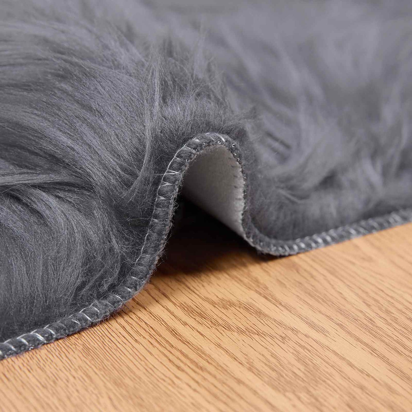 vidaXL Faux Sheepskin Rug TAFALLA Anthracite 200 x 200 cm Polyester