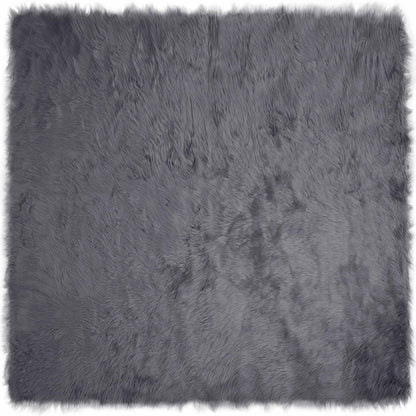 vidaXL Faux Sheepskin Rug TAFALLA Anthracite 200 x 200 cm Polyester