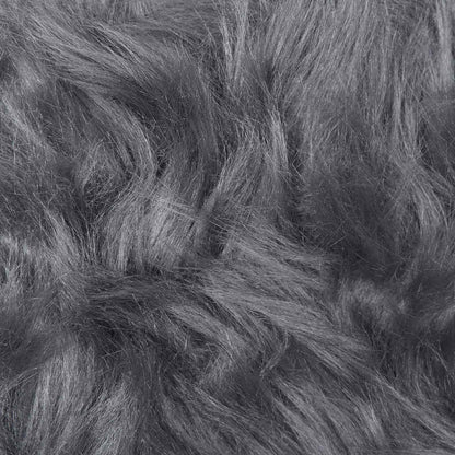 vidaXL Faux Sheepskin Rug TAFALLA Anthracite Ø 120 cm Polyester