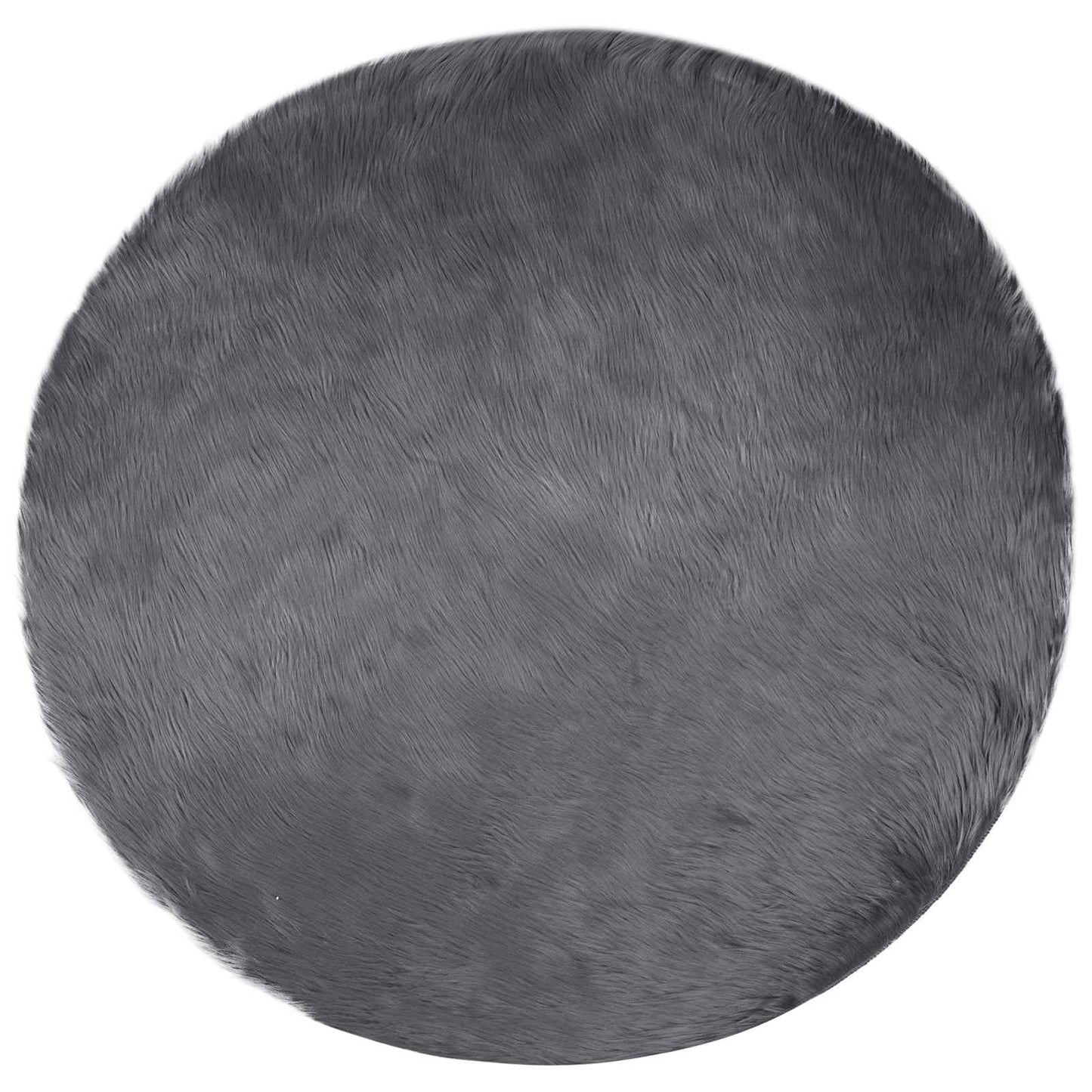 vidaXL Faux Sheepskin Rug TAFALLA Anthracite Ø 120 cm Polyester