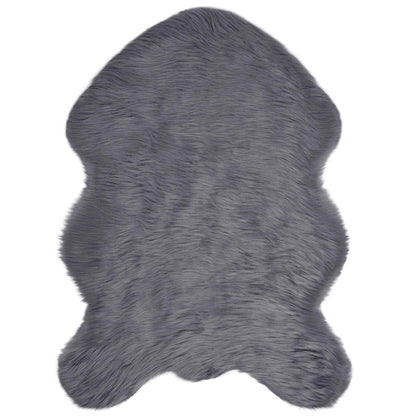 vidaXL Faux Sheepskin Rug TAFALLA Anthracite 50 x 80 cm Polyester
