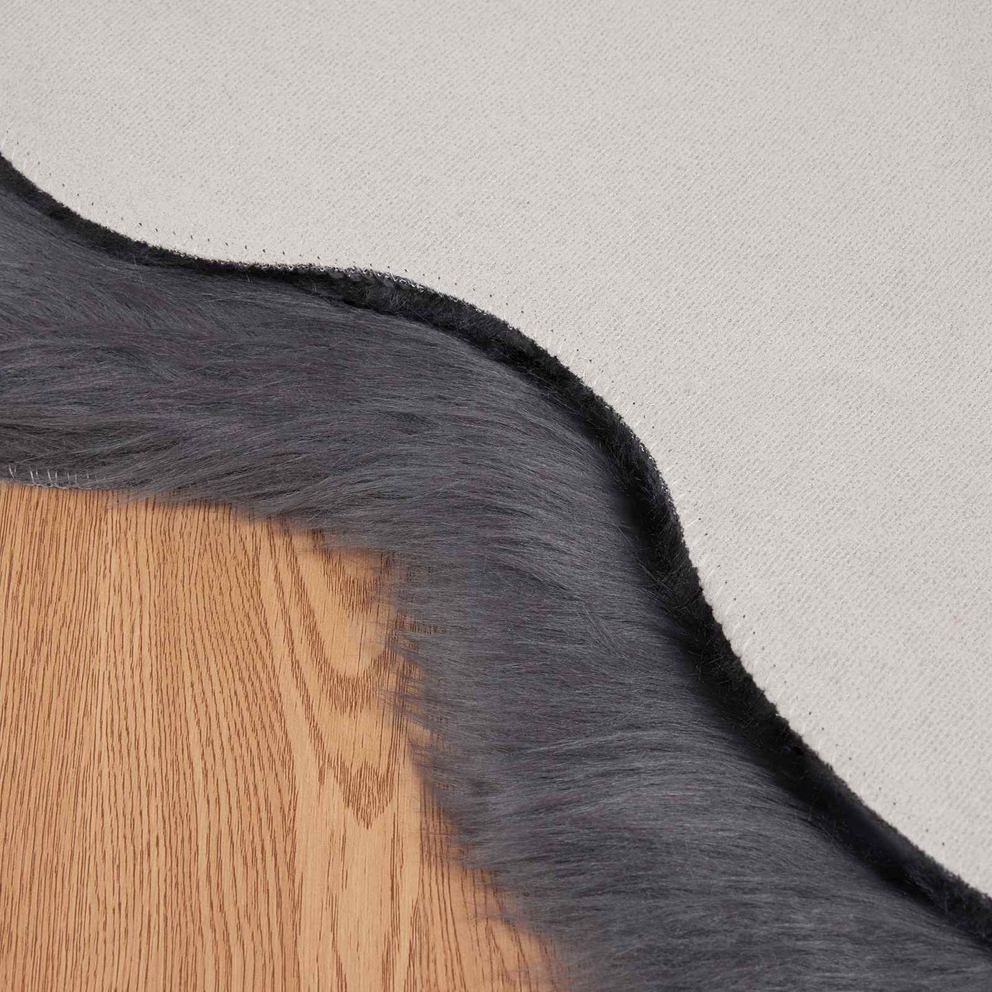 vidaXL Faux Sheepskin Rug TAFALLA Anthracite 60 x 90 cm Polyester