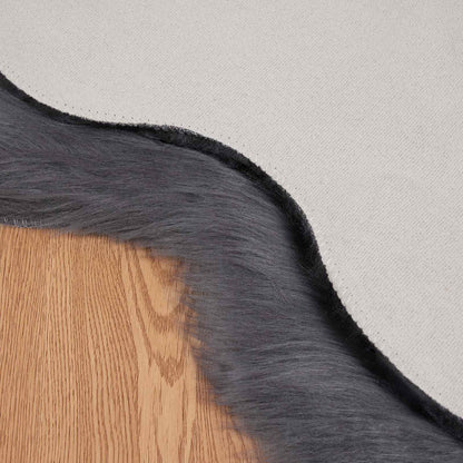 vidaXL Faux Sheepskin Rug TAFALLA Anthracite 60 x 90 cm Polyester