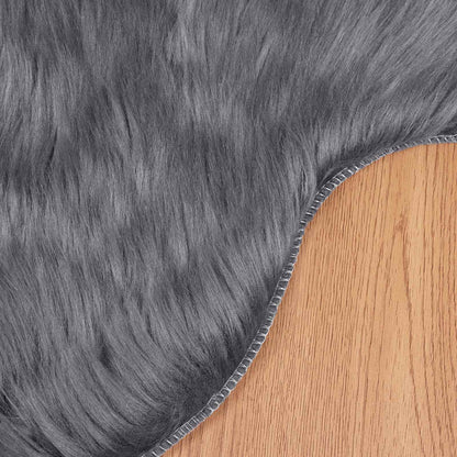 vidaXL Faux Sheepskin Rug TAFALLA Anthracite 60 x 90 cm Polyester