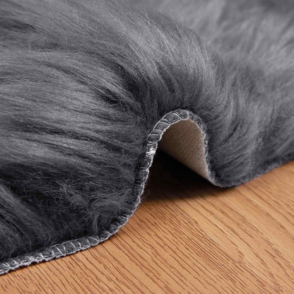vidaXL Faux Sheepskin Rug TAFALLA Anthracite 60 x 90 cm Polyester
