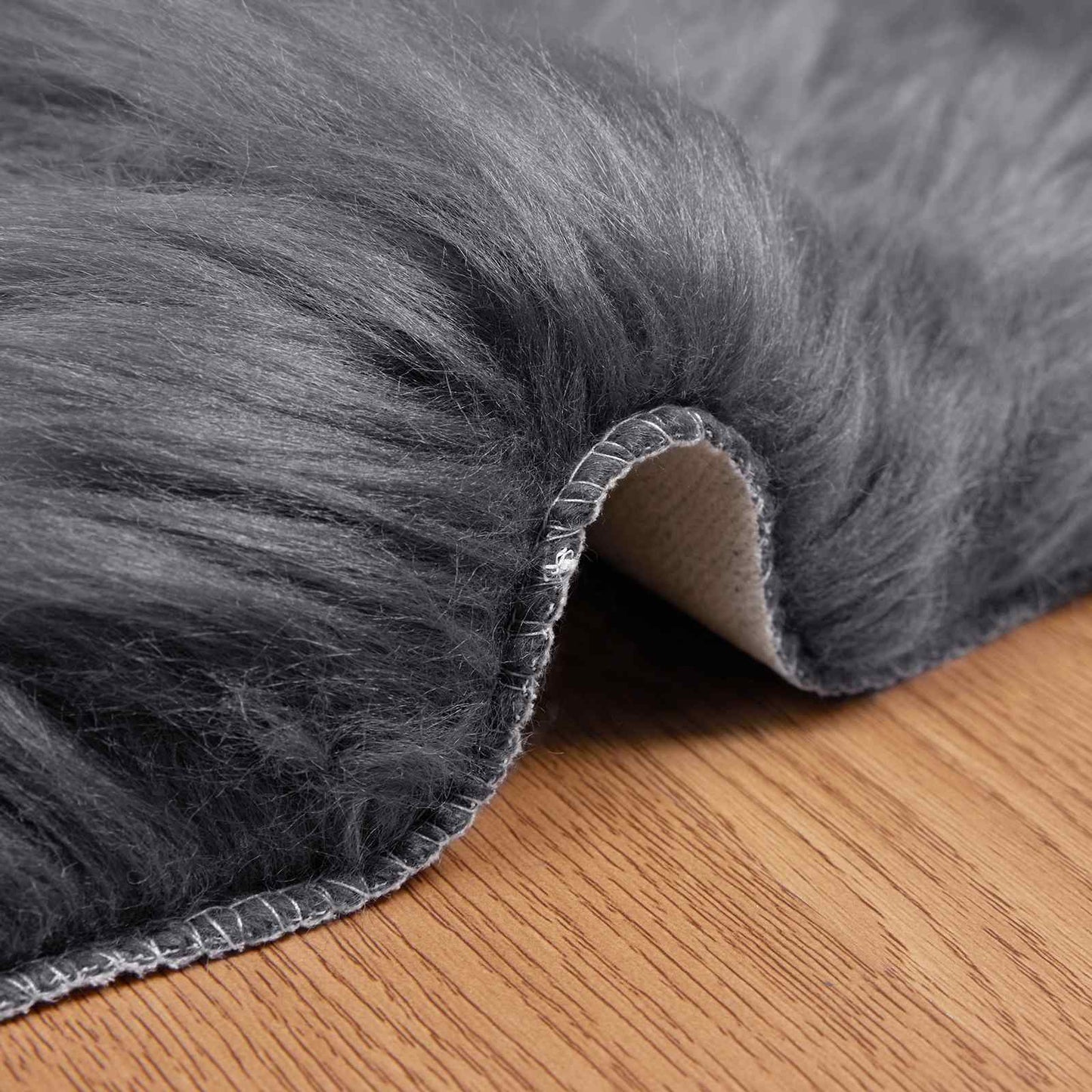 vidaXL Faux Sheepskin Rug TAFALLA Anthracite 80 x 120 cm Polyester