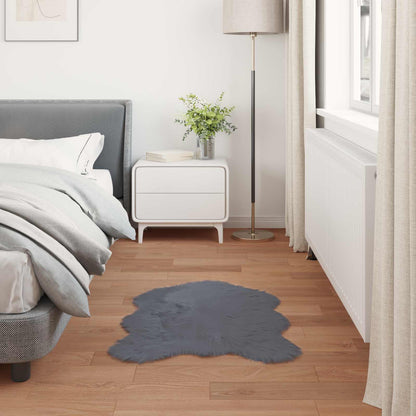 vidaXL Faux Sheepskin Rug TAFALLA Anthracite 80 x 120 cm Polyester