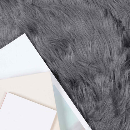 vidaXL Faux Sheepskin Rug TAFALLA Anthracite 80 x 120 cm Polyester