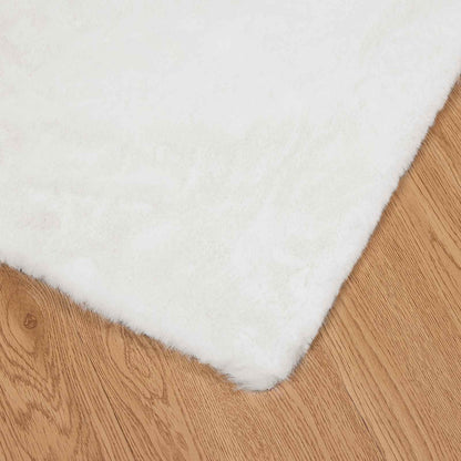 vidaXL Anti-Slip Faux Rabbit Fur Rug OLITE White 80 x 200 cm Polyester