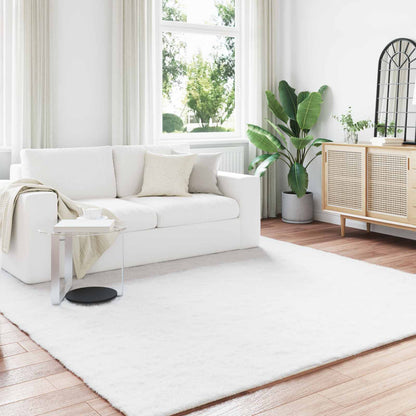 vidaXL Anti-Slip Faux Rabbit Fur Rug OLITE White 240 x 240 cm