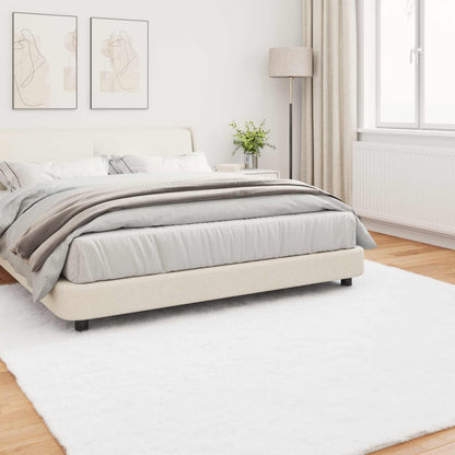 vidaXL Anti-Slip Faux Rabbit Fur Rug OLITE White 240 x 240 cm