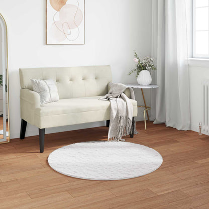 vidaXL Anti-Slip Faux Rabbit Fur Rug OLITE White Ø 80 cm Polyester