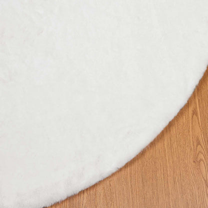 vidaXL Anti-Slip Faux Rabbit Fur Rug OLITE White Ø 100 cm Polyester