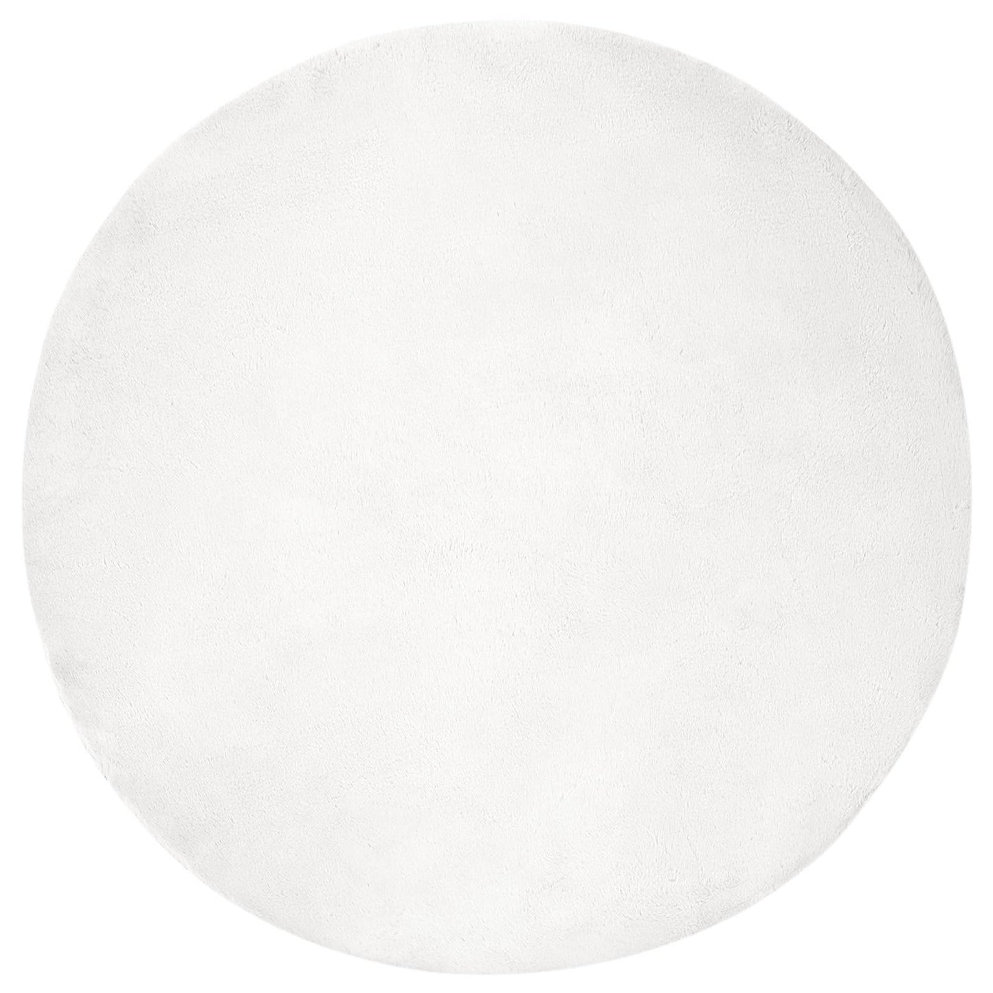 vidaXL Anti-Slip Faux Rabbit Fur Rug OLITE White Ø 160 cm Polyester