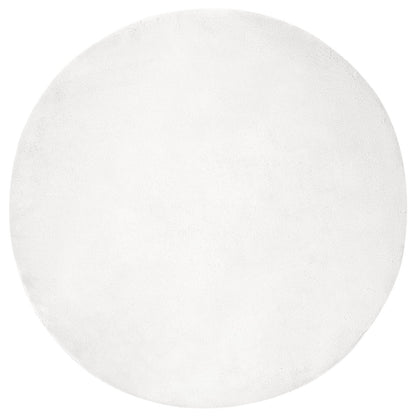 vidaXL Anti-Slip Faux Rabbit Fur Rug OLITE White Ø 160 cm Polyester