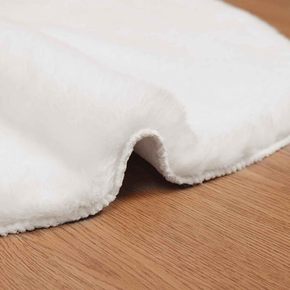 vidaXL Anti-Slip Faux Rabbit Fur Rug OLITE White 60 x 90 cm Polyester