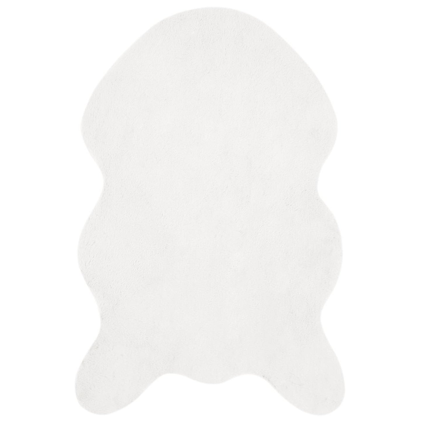 vidaXL Anti-Slip Faux Rabbit Fur Rug OLITE White 60 x 90 cm Polyester