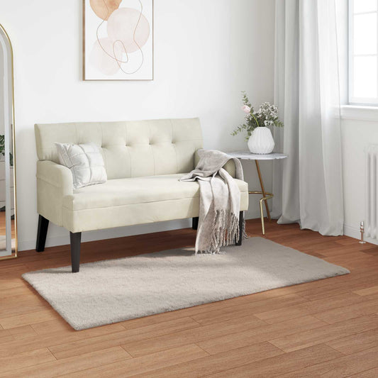 vidaXL Anti-Slip Faux Rabbit Fur Rug OLITE Beige 80 x 150 cm Polyester