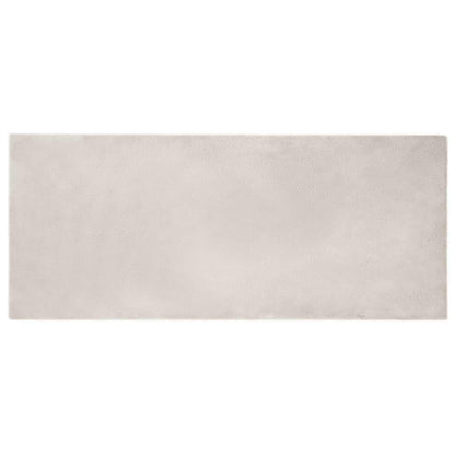 vidaXL Anti-Slip Faux Rabbit Fur Rug OLITE Beige 80 x 200 cm Polyester