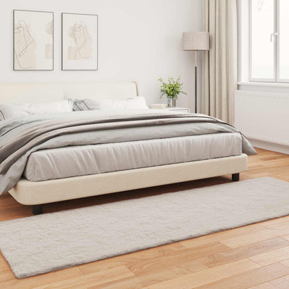 vidaXL Anti-Slip Faux Rabbit Fur Rug OLITE Beige 80 x 250 cm Polyester