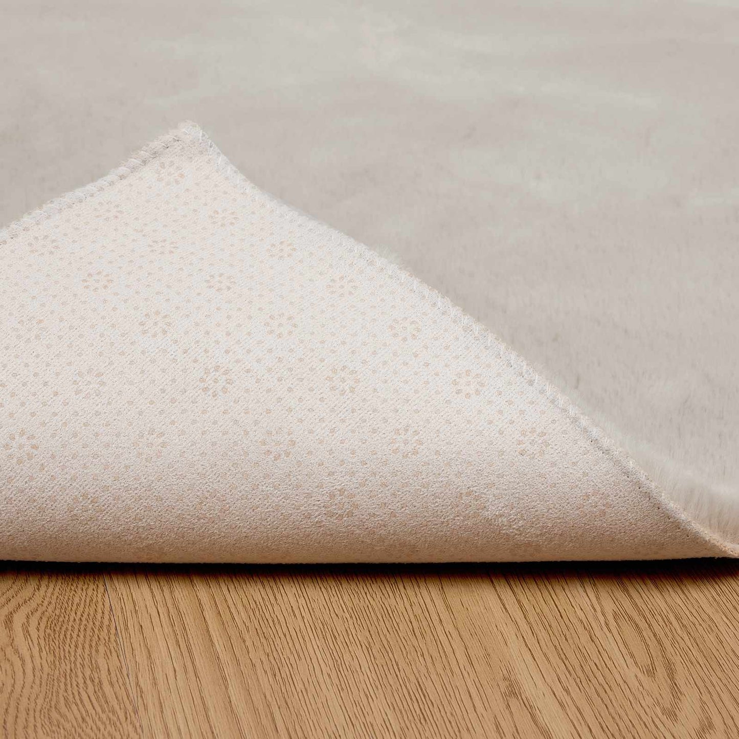 vidaXL Anti-Slip Faux Rabbit Fur Rug OLITE Beige 120 x 170 cm