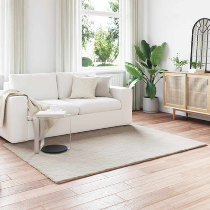 vidaXL Anti-Slip Faux Rabbit Fur Rug OLITE Beige 120 x 170 cm