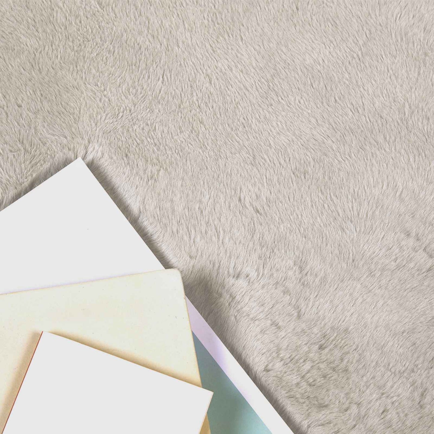 vidaXL Anti-Slip Faux Rabbit Fur Rug OLITE Beige 120 x 170 cm
